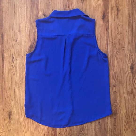 Like New Bright Blue Button Down Top - Picture 2 of 4